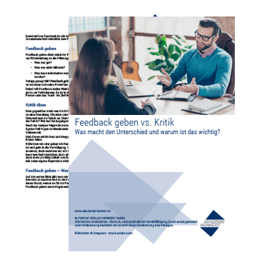 Vorschaubild Whitepaper Feedback geben vs. Kritik