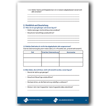 Leitfaden Mitarbeitendengespräch - Seitenansicht