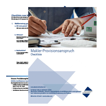 Titelseite Whitepaper Checkliste Maklerprovision