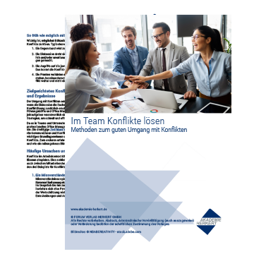 Im Team Konflikte lösen